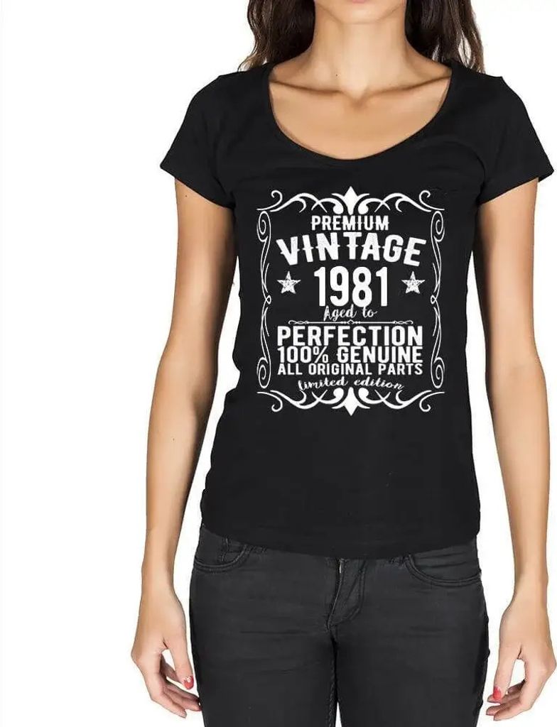 Damen Grafik T-Shirt Alle Originalteile bis zur Perfektion gealtert 1981 – All Original Parts Aged to Perfection 1981 – Geschenk 43. Geburtstag