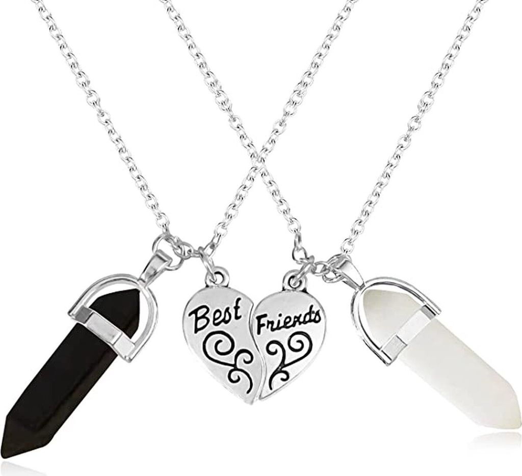 Náhrdelník Bixorp Friends BFF pre 2 s drahokamami a srdcom Obrázok produktu 