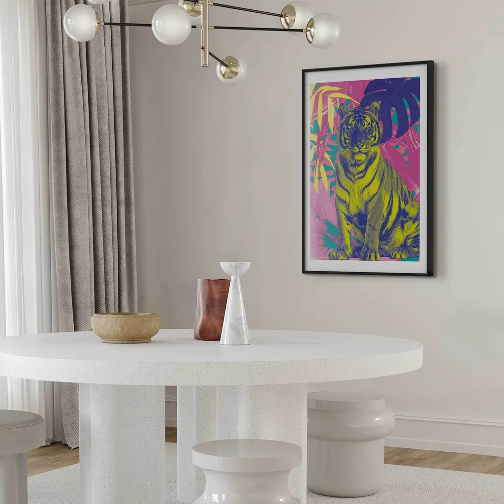 Poster Tiger Escape: Stampa Su Tela Con Tigre Esotica, Quadro Moderno Per Soggiorno, Cameretta – 30x45 Cm, Senza Cornice