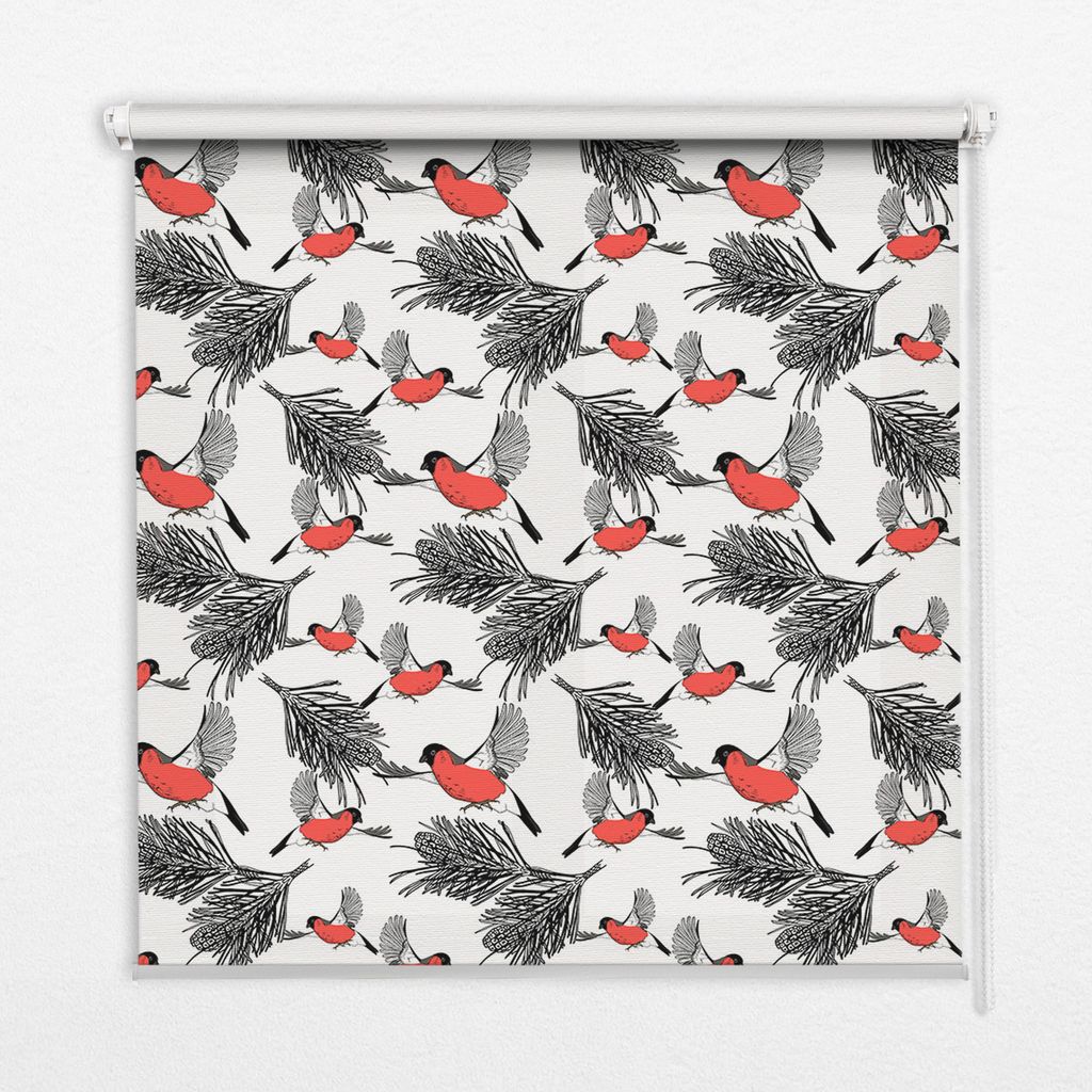 Seitenzug-Rollo Fensterrollo Jalousie - Lichtdurchlässig Springrollos - 60x180 cm - Vögel Gila