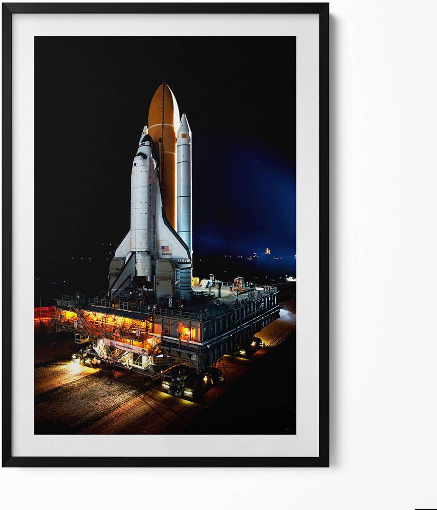 NASA-Weltraumrakete– Wandbild mit Rahmen – Gerahmtes Bild – Wanddekoration – 70x100 cm – Schwarz Rahmen