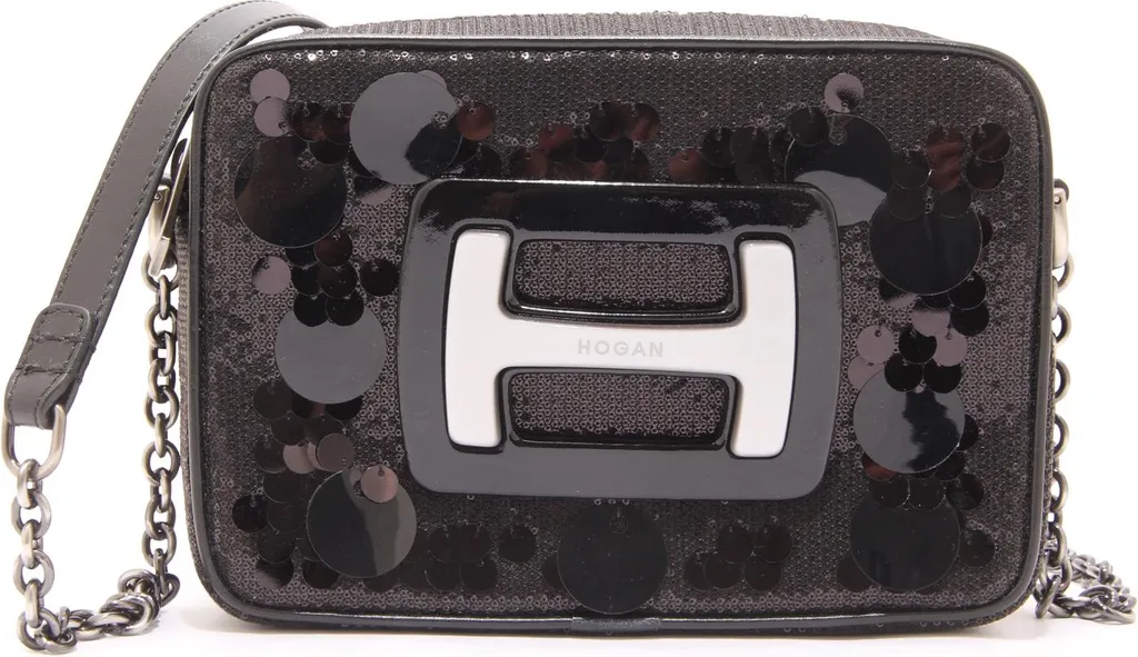 Sac Bandoulière Femme Hogan en Paillettes Format Compact Moderne Chic