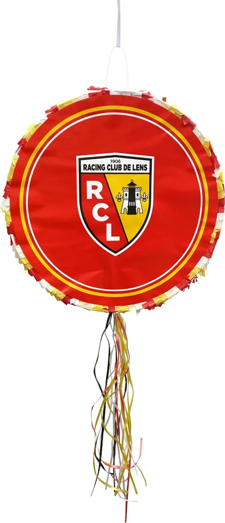 Pinata RC Lens Ronde Jaune et Sang pour Anniversaire Supporteur RCL
