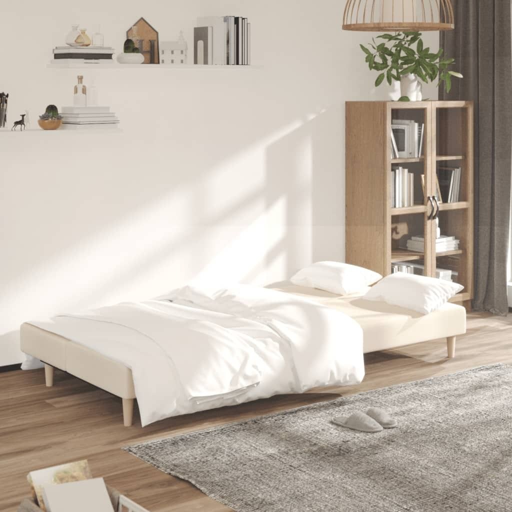 "2026 Aktion"Schlafsofa - CLORIS - Bettsofa eleganten Design - 2-Sitzer Creme Stoff - 200 x 84,5 x 69 cm - DEMöbel4072120