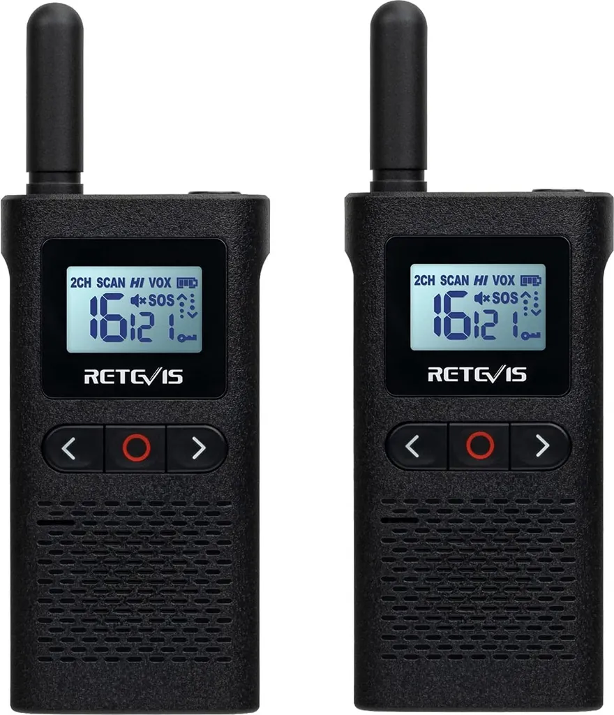 Retevis RB628 Walkie-Talkie Mini PMR446 Rechargeable 16 Canaux Noir x2