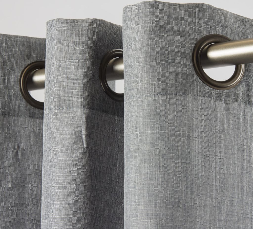 Fertiggardine Ösengardine Struktur uni grau 140x260cm Produktbild 