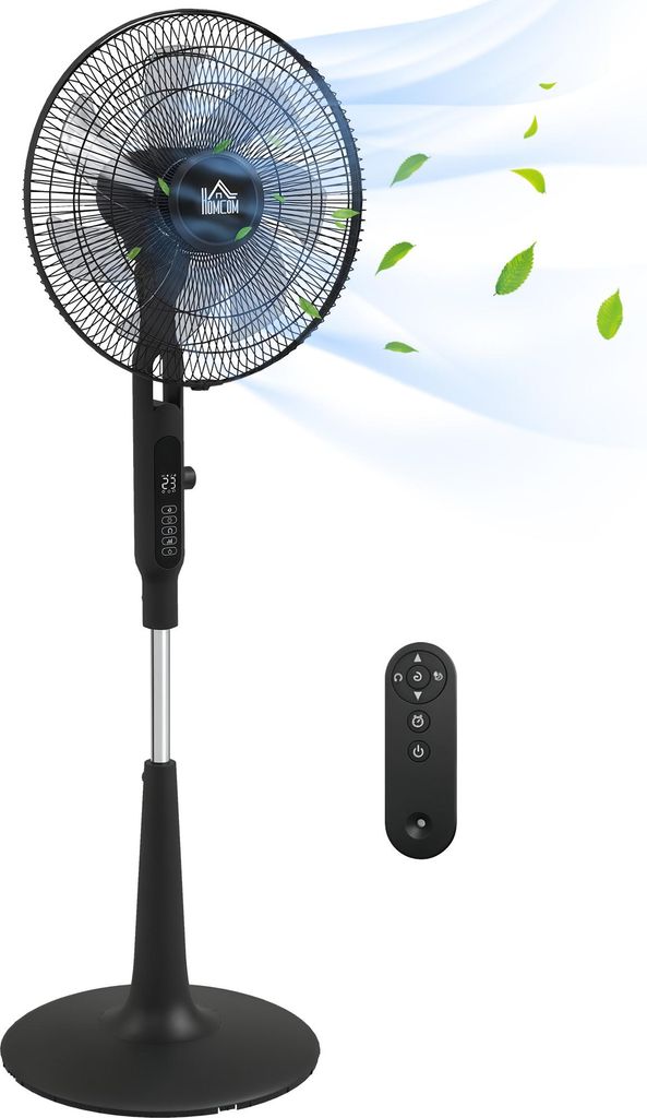 Tichý stojanový ventilátor HOMCOM s dálkovým ovládáním, 3 Obrázek produktu 