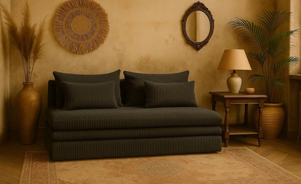 Kaiser Möbel Schlafsofa mit bettkasten NELIA, stoff Poso, Grau