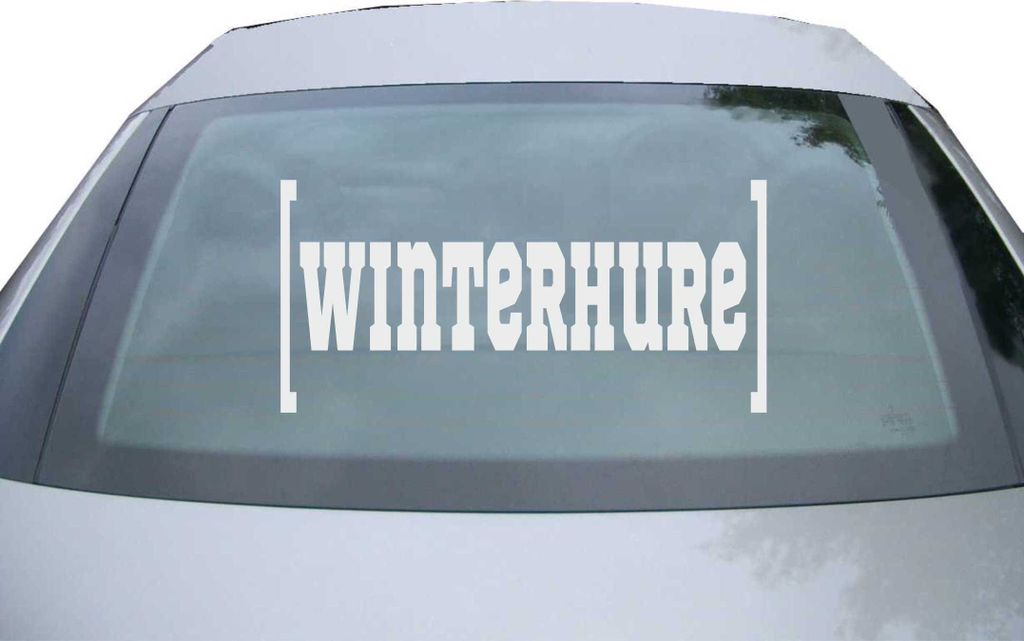 Indigos UG - Aufkleber Heckscheibe & Motorklappe DE6425 - silber - 600x287 mm - Winterhure - Auto Scheiben Fenster Heckklappe Tuning Racing JDM - D...