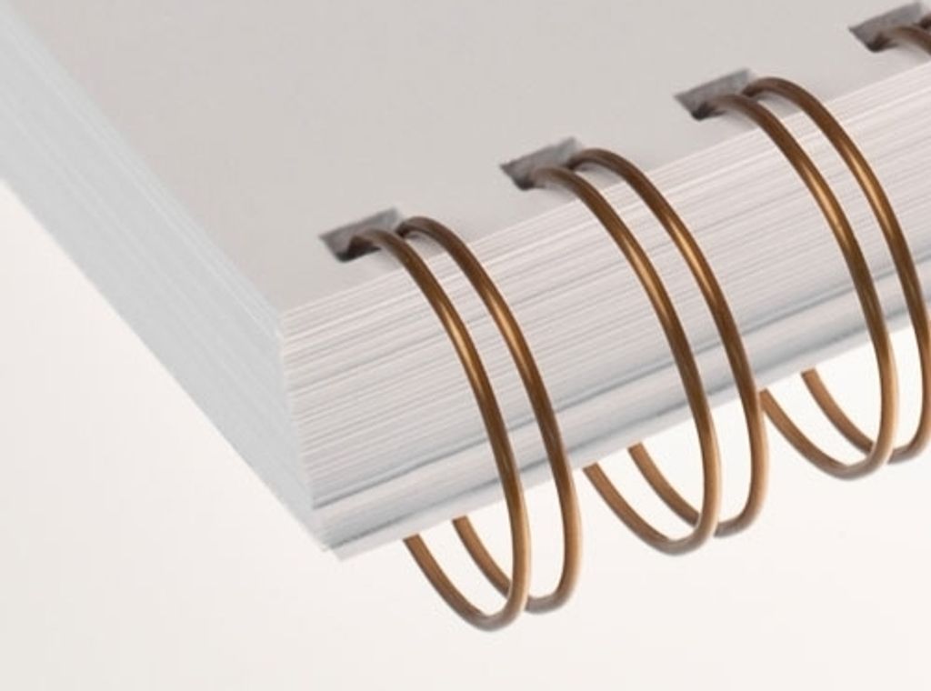 RENZ Draht-Bindeelemente, 3:1 Teilung, Ø 9,5 mm, 34 Schlaufen (=DIN A4), bronze, 100 Stück