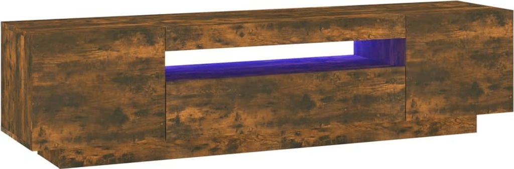 TV-Schrank mit LED-Leuchten Räuchereiche 160x35x40 cm