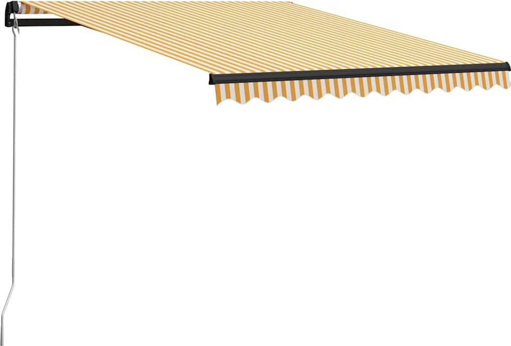 vidaXL Markise Manuell Einziehbar mit LED 300x250 cm Gelb & Weiß