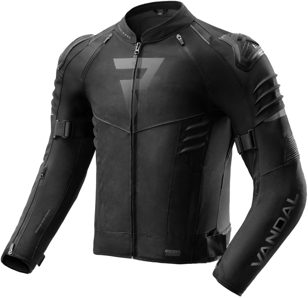 Rebelhorn Vandal 2 wasserdichte Motorrad Textiljacke, schwarz, 5XL