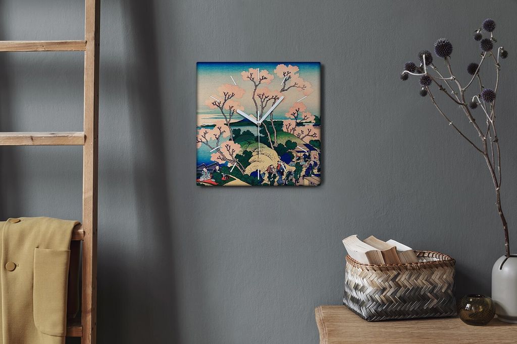Coloray Hodiny Unikátní 30x30 cm Tiché hodiny Pro obývací pokoj a kuchyň Nástěnné hodiny Plátno Bílé ručičky hodin - Městská mořsk...