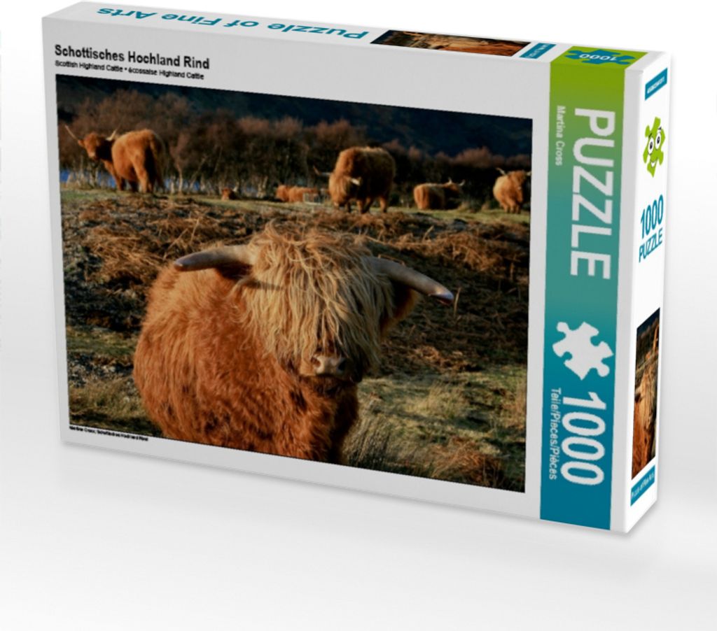Calvendo Schottisches Hochland Rind 1000 Teile Puzzle quer 640x480mm, Cross Martina; 7321748
