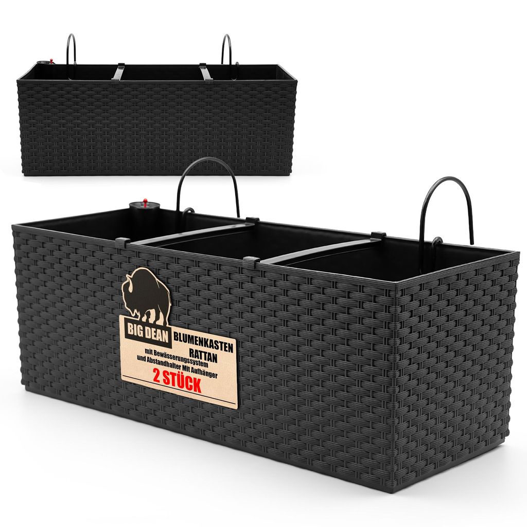BigDean 2 Stück Blumenkasten mit Wasserspeicher und Produktbild 