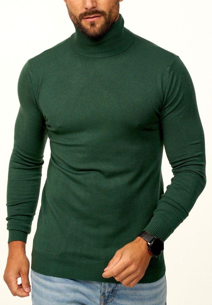 DAILY Baumwolle Herren Rollkragenpullover als Feinstrick Pulli in Slim Fit für Herren Männer Winterpullover - Casual & Business Look Rolli