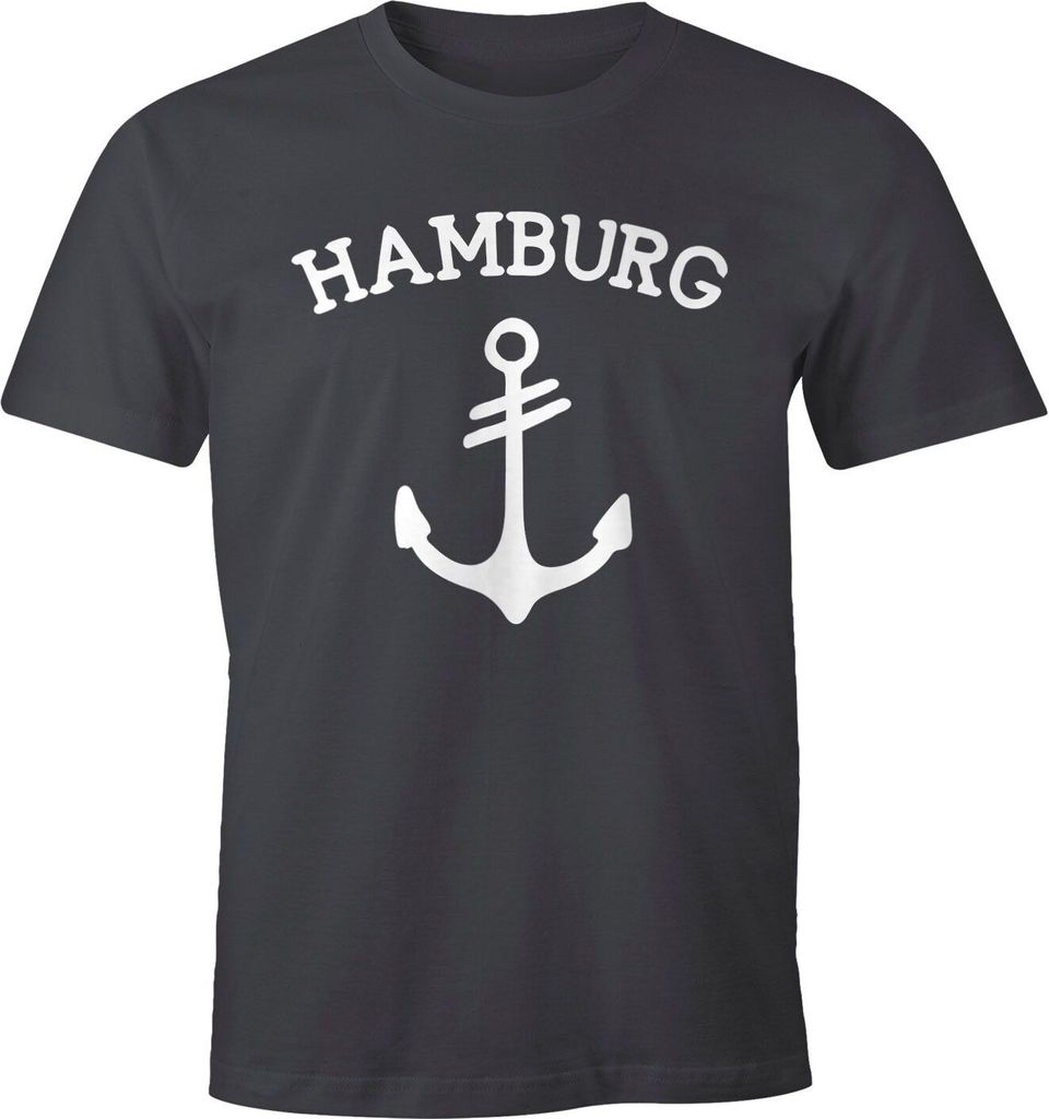 Herren T-Shirt Anker Design Hamburg Moonworks dunkelgrau XXL