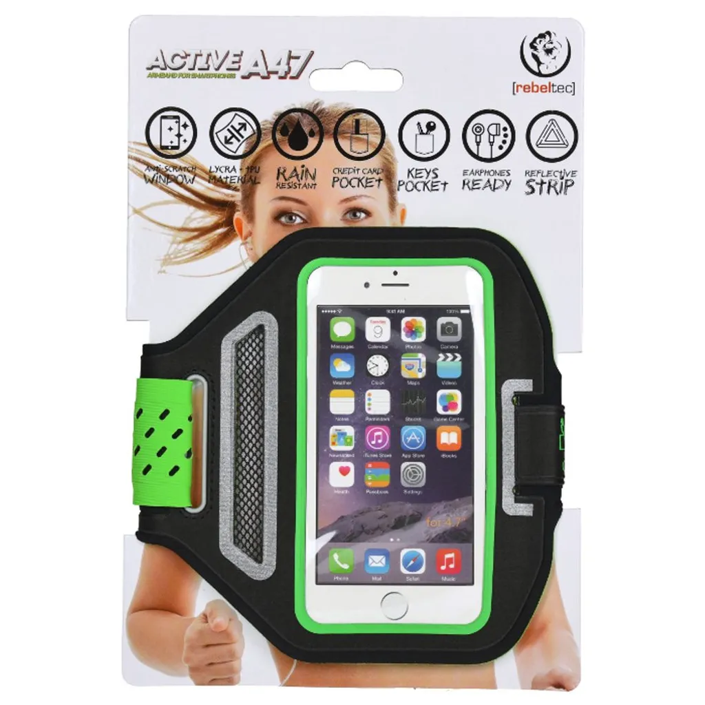 Custodia sportiva REBELTEC ARMBAND ACTIVE 4,7" verde