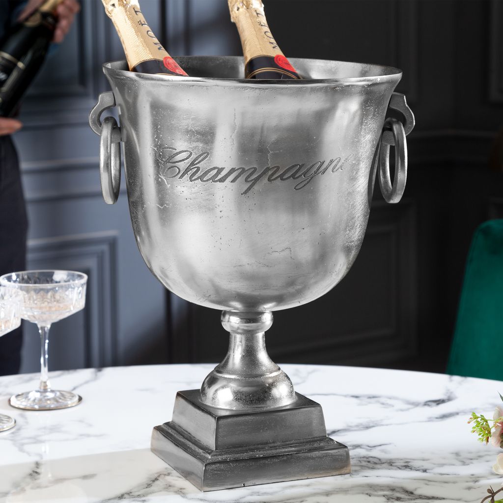 riess-ambiente Eleganter Sektkühler CHAMPAGNE 40cm silber Flaschenkühler Eiskübel