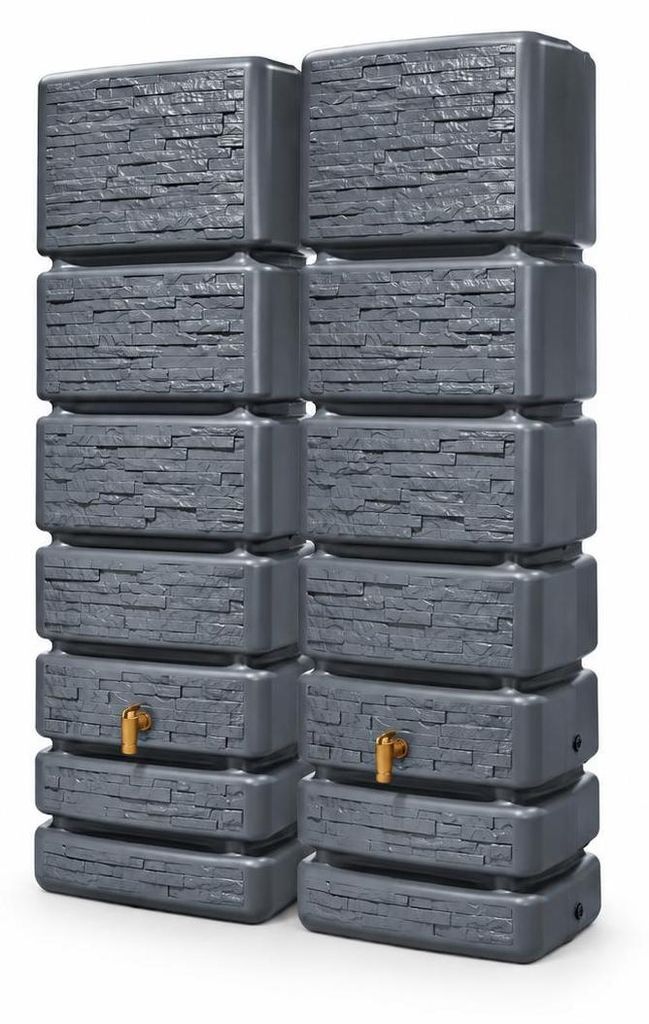 2x 350L GRAF SLIM Stone Decor Set graphitegrey Produktbild 