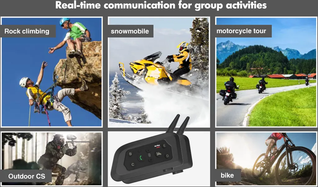 Intercom Moto Bluetooth Kit Main Libre avec Réponse Auto - Pack de 2 - 10