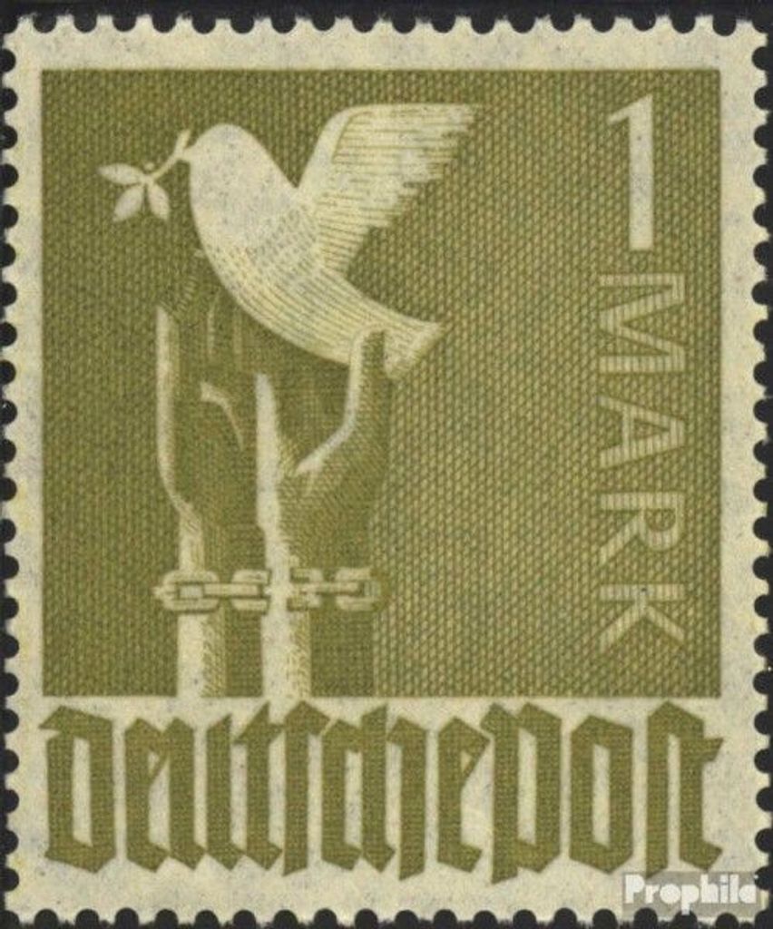 Briefmarken Alliierte Bes.-Gem.Ausg. 1947 Mi 959b sogenannte Goldtaube postfrisch Kontrollrat II