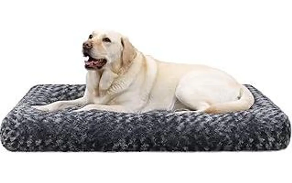 KSIIA Cuccia per cani di grossa taglia, cuscino lavabile e morbido, tappetino per cani di taglia grande e media, base antiscivolo, traspirante, cuccia per animali domestici, materasso per cani grigio scuro 90x60 cm