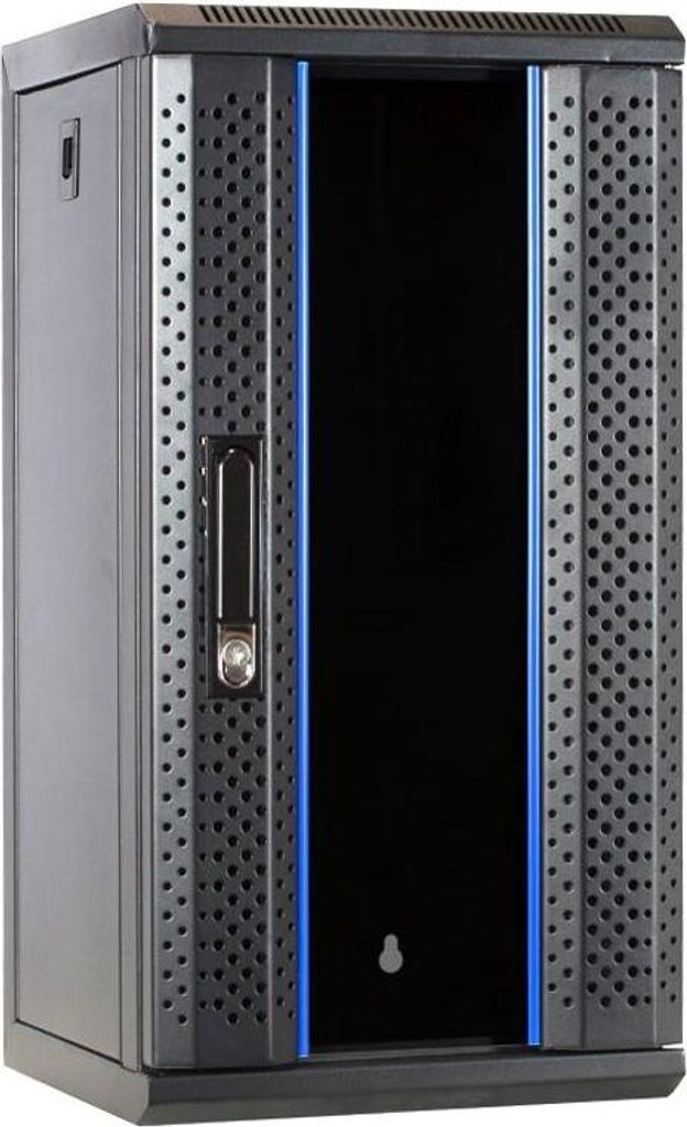 DSIT 12HE - 10 Zoll Serverschrank mit Glastür - Set - 312x310x618mm (BxTxH)