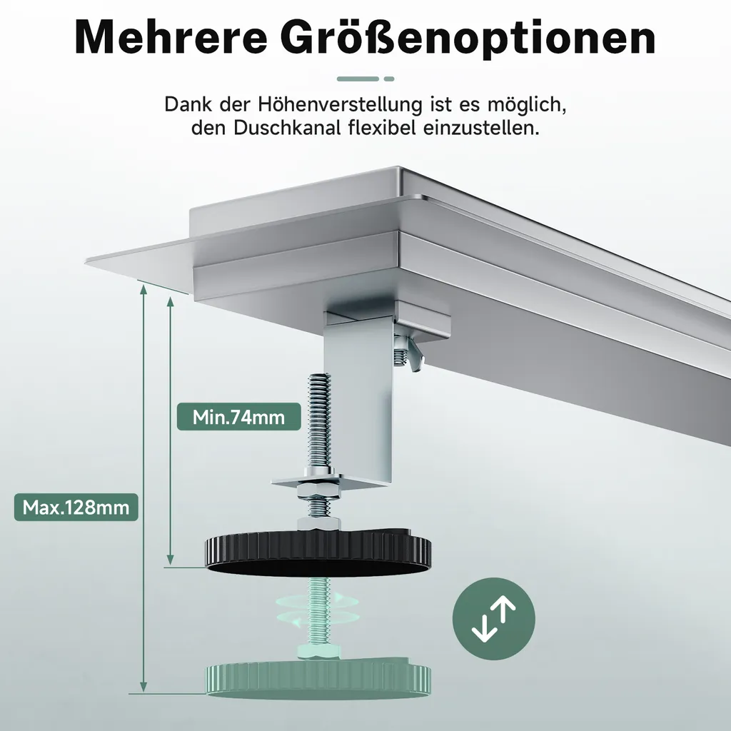 Canaletta Doccia 70 cm SONNI Inox 304 | Design 2 in 1 Invisibile - 9