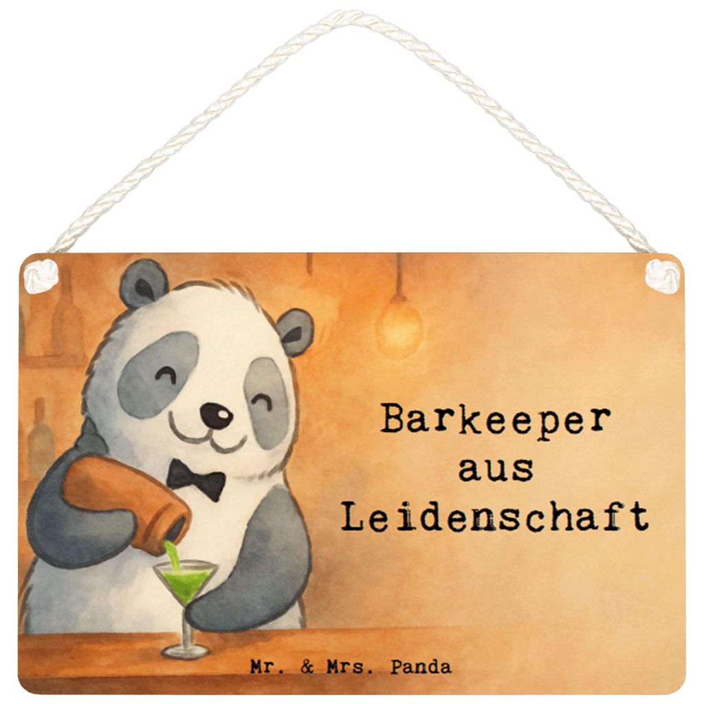 Mr. & Mrs. Panda Schild Barkeeper Leidenschaft Design DIN A5 - Weiß - Geschenk, Kurs, Wandbild Holz, Ausbildung, Holzschild, Bartender, Deko, holz...