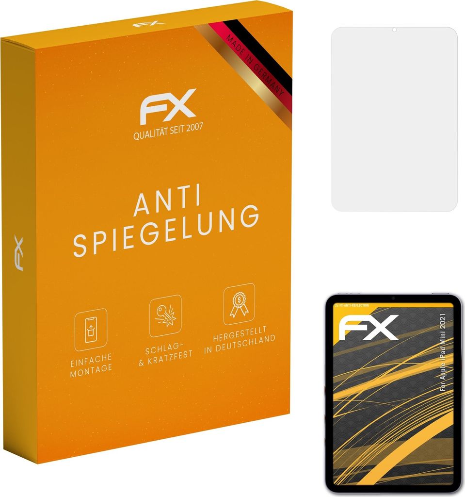 atFoliX FX-Antireflex 2x Schutzfolie kompatibel mit Apple iPad Mini (2021) Displayfolie