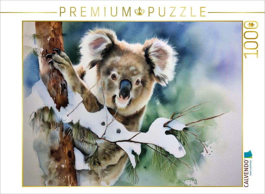 CALVENDO Puzzle Koala im Winter | 1000 Teile Lege-Größe 64x48cm Foto-Puzzle für glückliche Stunden