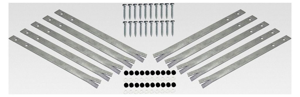 Bodenanker zum Einbetonieren 40 cm aus feuerverzinktem Stahl inkl. Schrauben, Erdanker für Schaukel oder Schaukelanbau, 10 Stück (Set)
