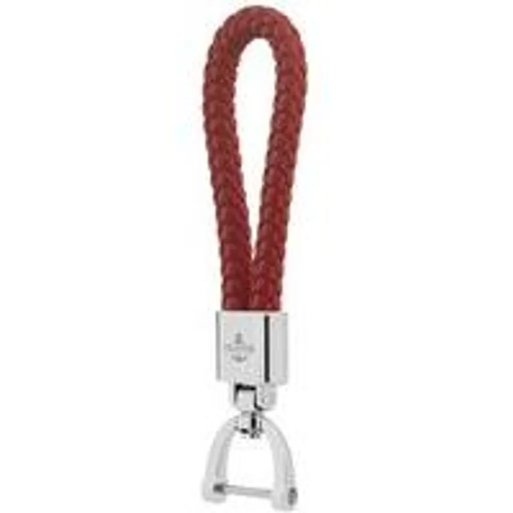 Accessoire Porte-clé Voiture en Cuir Rouge et Anneau Acier Argenté