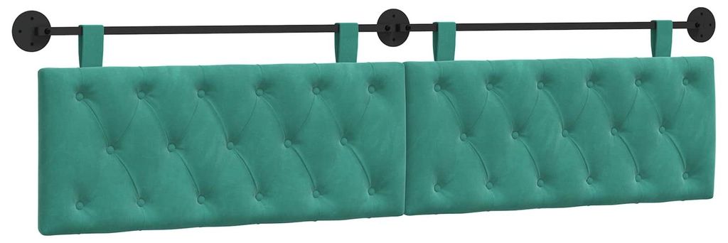 Hängevorderseite Wandmontiert Türkis 210 x 55 x 7 cm Samt