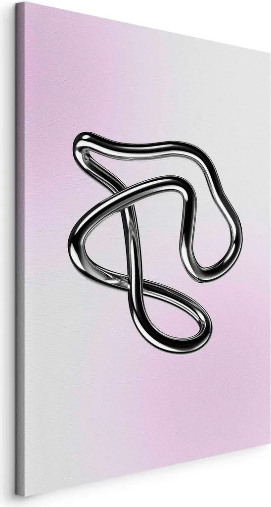 Stampa su Tela Astratta Argento 40x60 cm - Decorazione Parete Design