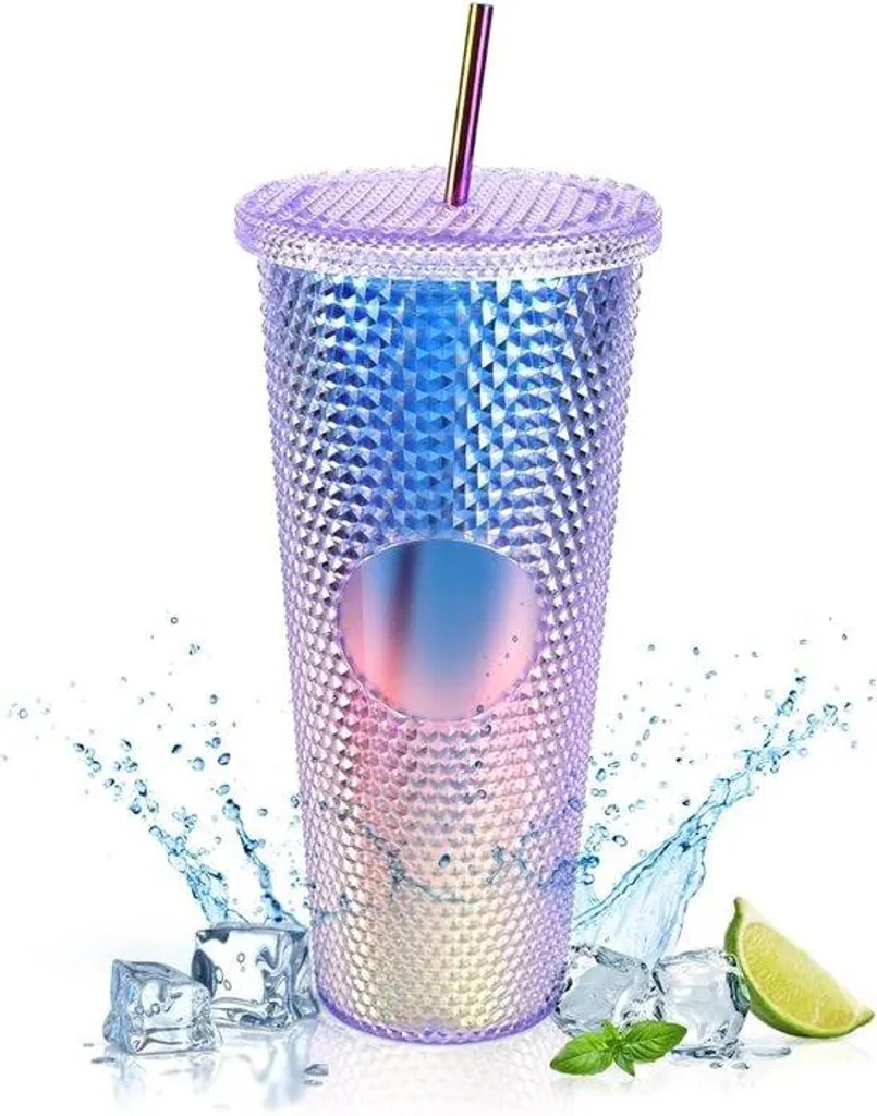 Gobelet isotherme 710ml sans BPA avec paille inox et double paroi fixe