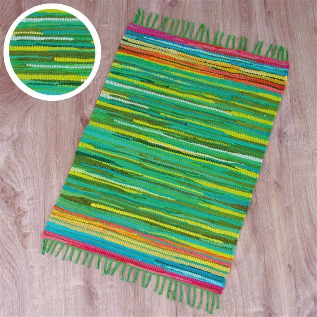 Rénover votre déco avec ce tapis patchwork vert 140x200 - Look moderne