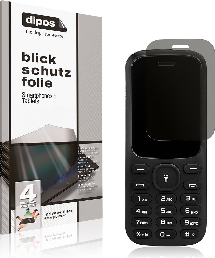 Blickschutzfolie für mpTech myPhone Fusion 059029-83617 matt Schutzfolie Folie Display Schutz dipos