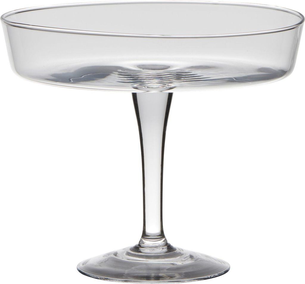INNA-Glas Deko Schale Glas MICK auf Fuß, klar, 20,5cm, Ø24,5cm - Servierschale