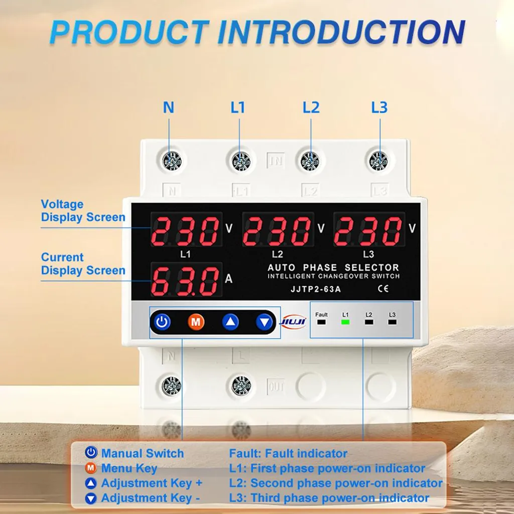 Dispositif de Protection 3P avec Commutation de Phase Automatique LED - 3