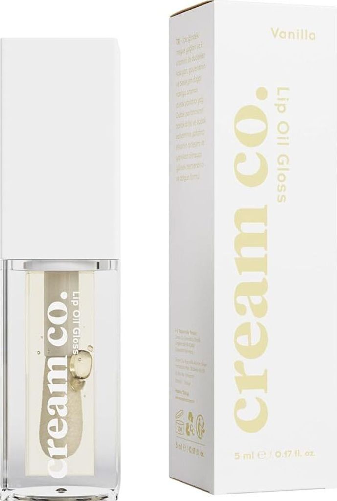 Cream Co. Luxus Lipgloss Kollektion Feuchtigkeitsspendende Lippenöle und transparenter Gloss, getönter Glanz, pflegende Lippenpflege, Vanilla 5 ml