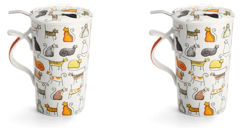 2 X NEU teemando Teamug Dodo Porzellan Kräuterteetasse, 3-teilig mit Edelstahlsieb 0,4 l = 2 Tassen