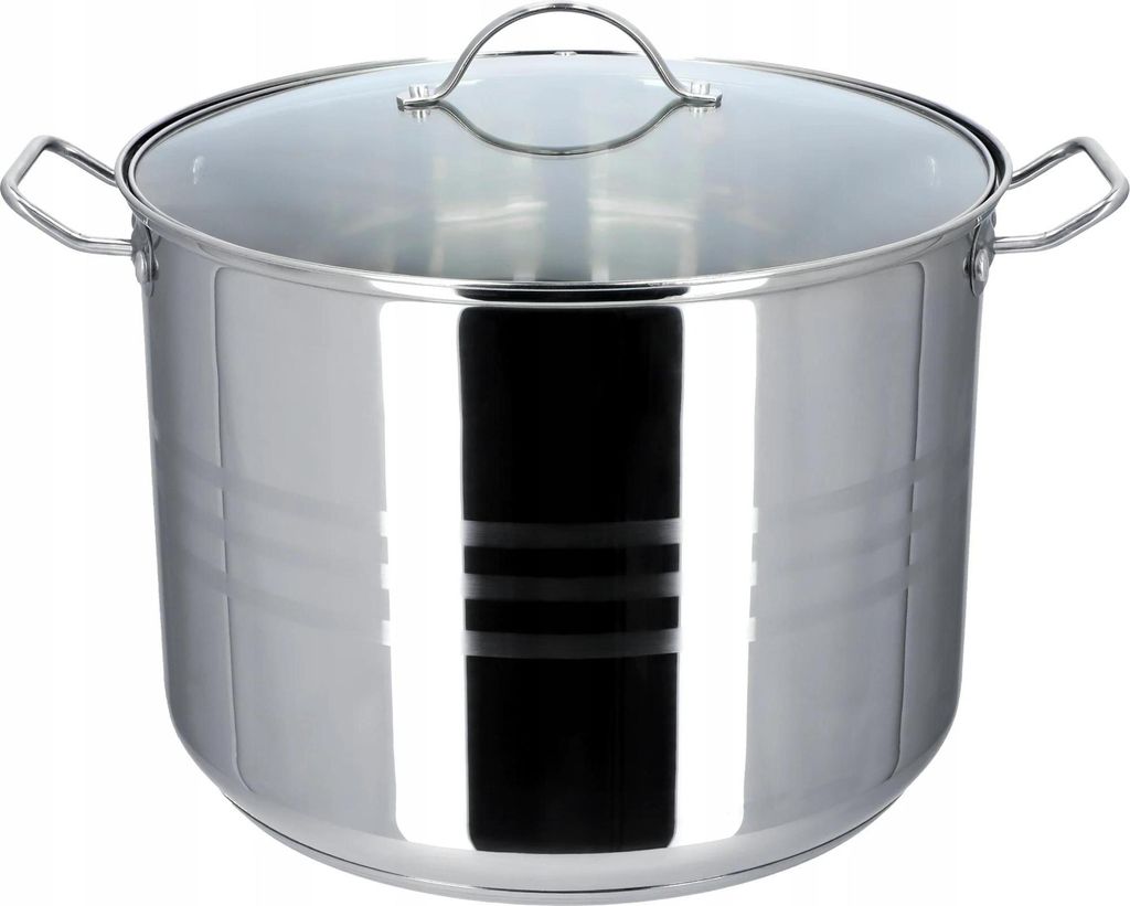 Suppentopf - Kochtopf - Edelstahl - 18 Liter - 32 cm - Induktion - Mit Deckel - Silber