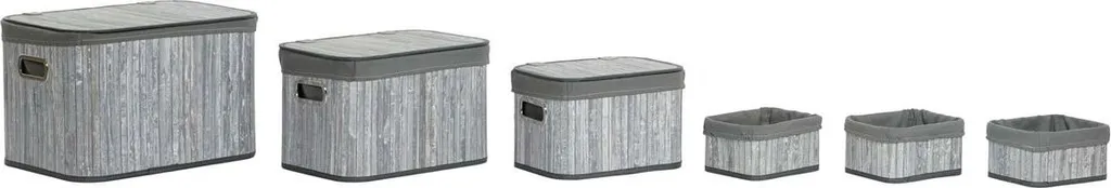 Fini le désordre avec le set de paniers de rangement bambou blanc et gris