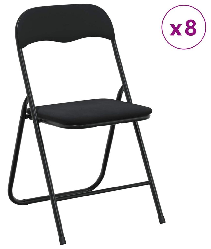 "Rabatt 2026"Klappstuhl 8 pcs Modernes - HOMMIE - robust und elegant - für 8 Personen - Schwarz 48 x 44 x 78 cm Samt - Esszimmerstühle GermanyMö...