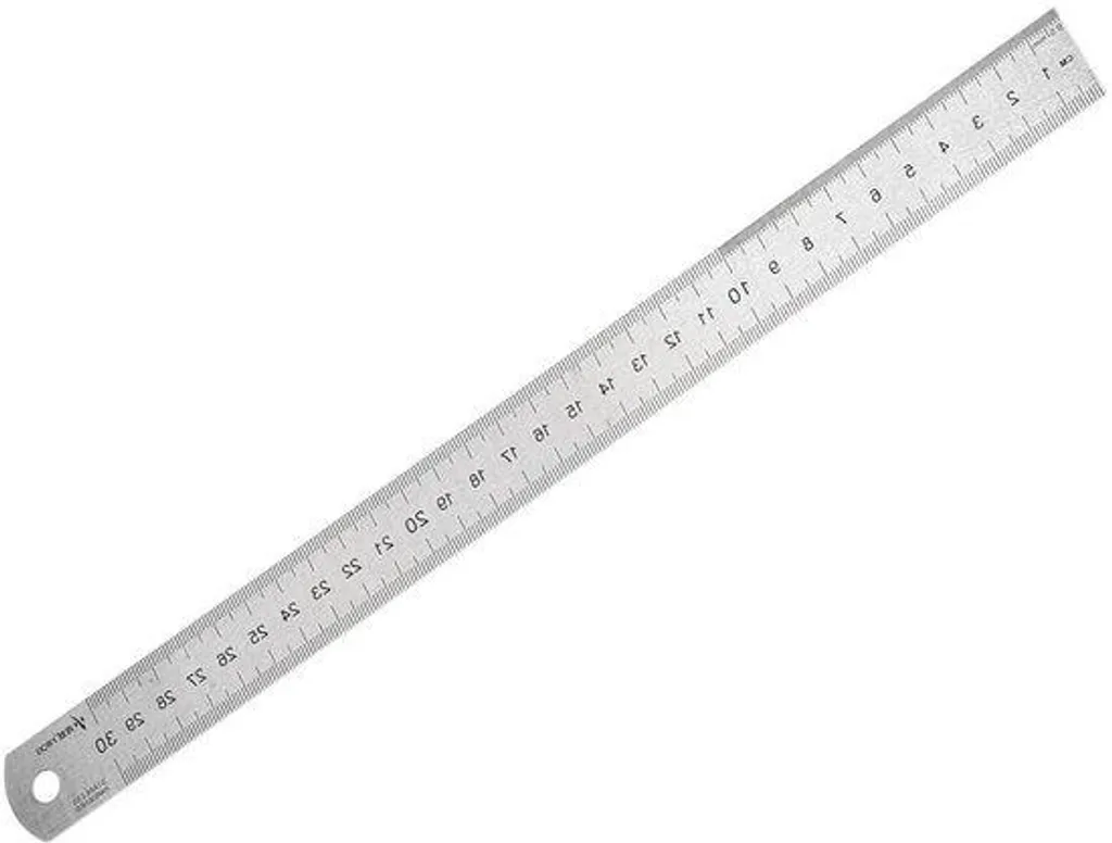 Règle 12 pouces en acier inoxydable argenté avec gravure haute clarté