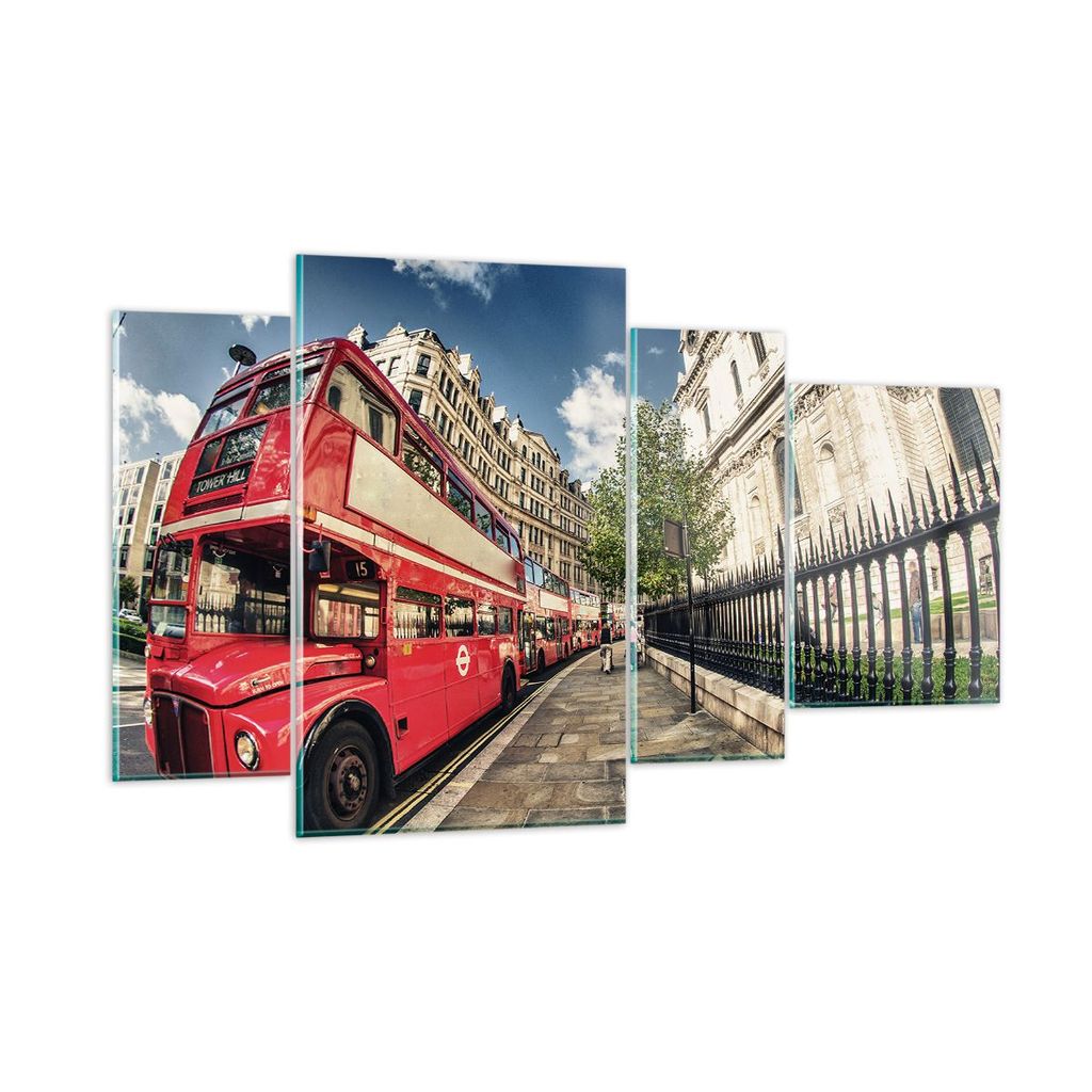 Bilder auf glas - Architektur London Stadt - 120x70cm - Glasbilder - Wandbilder - Kunstdruck - zum Aufhängen bereit - Wanddekoration aus Glas - Gl...
