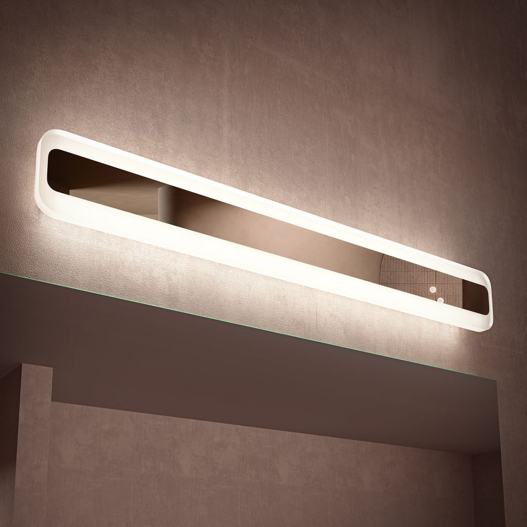 doporro LED Badezimmerleuchte Chrom 60cm - 20W Spiegellampe 3000K-6000K - Stylische Wandleuchte für Badbeleuchtung LumaRay